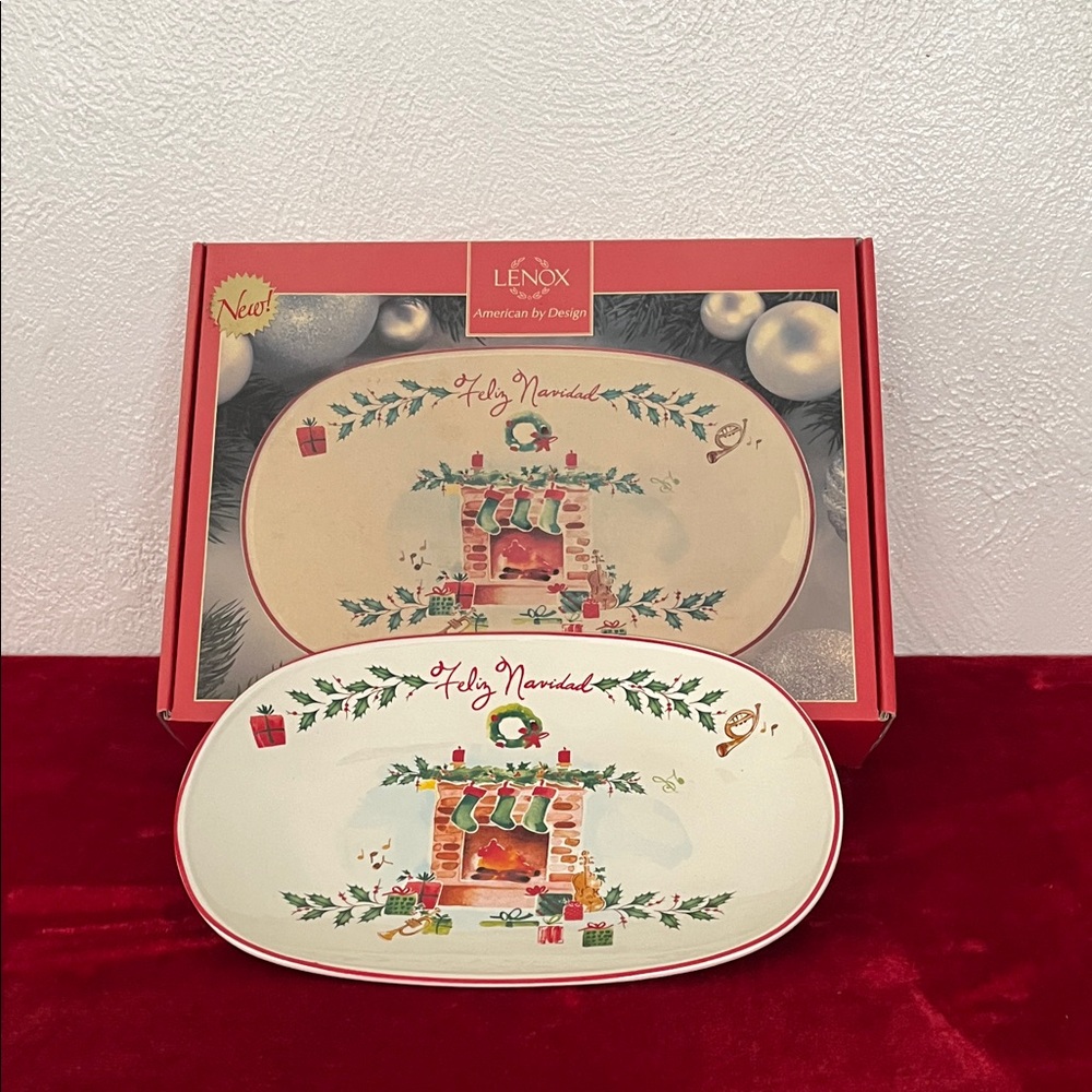 Lenox Festive Fireplace Oval Platter